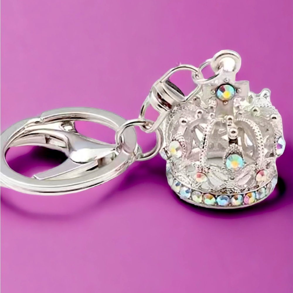 Queen Crown Keychain Bag Charm sparkly